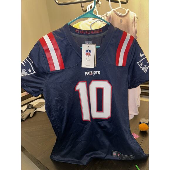 Nike On Field NFL Mac Jones New England Patriots Jersey Blue Women’s Size Large - Picture 1 of 7